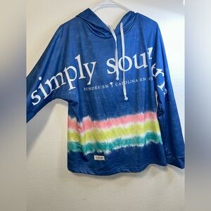 Simply Southern Mens Blue Tie-Dye Hoodie